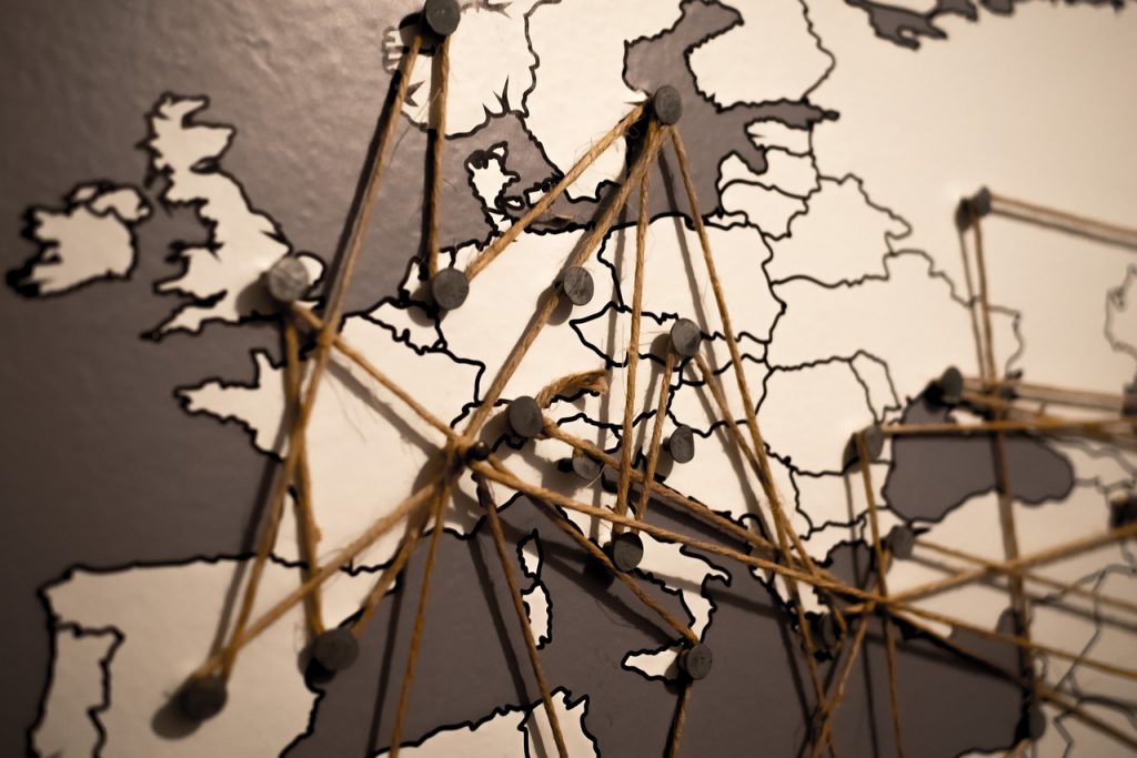 world pin points over uk