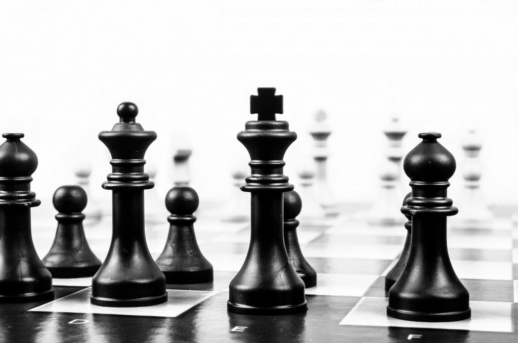 chess pieces on board strategy